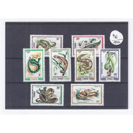 CONGO - 8 STAMPS - 1971 - REPTILES