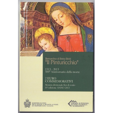 SAN MARINO - 2 EURO 2013 - 500 YEARS SINCE THE DEATH OF PAINTER PINTURICCHIO