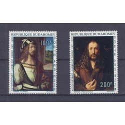 DAHOMEY - 2 BRIEFMARKEN - 100 + 200 FRANCS - ALBRECHT DÜRER