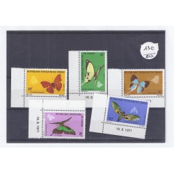 CONGO - 5 STAMPS - 8/16/1971 - BUTTERFLY