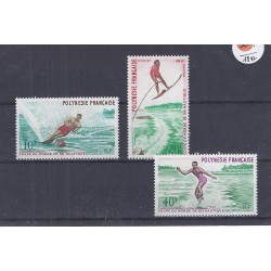 FRANZÖSISCHE POLYNESIEN - 10 + 20 + 40 FRANCS 1971 - WELTMEISTERSCHAFT VON WASSER SKIFAHREN