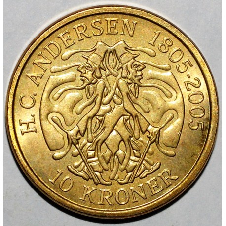 DENMARK - KM 903 - 10 KRONER 2006 - Fairy tales - The shadow of H C Andersen