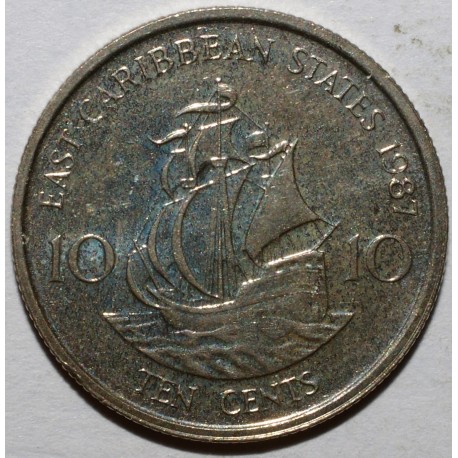 EAST CARIBBEAN STATES -  10 CENTS 1987 - ELISABETH II - KM 13