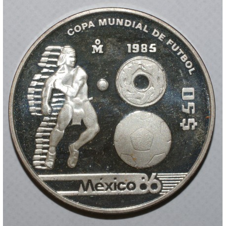 MEXICO - KM 504 - 50 PESOS 1985 - SOCCER WORLD CUP