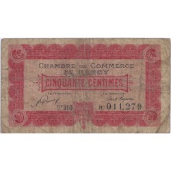 COUNTY 54 - NANCY - CHAMBER OF COMMERCE - 50 CENTIMES 1921 - F