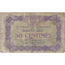 COUNTY 55 - BAR LE DUC - CHAMBER OF COMMERCE - 50 CENTIMES 1922 - F
