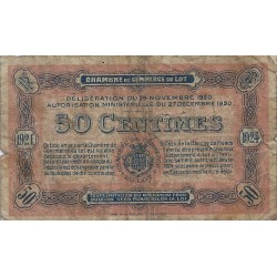 46 - LOT - CHAMBRE DE COMMERCE - 50 CENTIMES 1920 - TRES BEAU