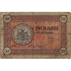 COUNTY 80 - PERONNE - CHAMBER OF COMMERCE - 50 CENTIMES - 27/07/1920 - F