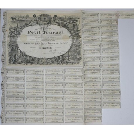 75 - PARIS 1896 - SOCIETE ANONYME DU PETIT JOURNAL - ACTION DE 500 FRANCS
