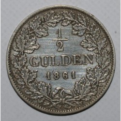 ALLEMAGNE - BADE  - KM 243 - 1/2 GULDEN 1861 - TB / TTB