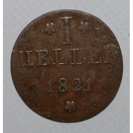 ALLEMAGNE - FRANCFORT - KM Tn12 - 1 HELLER 1821 - B / TB