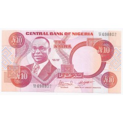 NIGERIA -  PICK 25 e - 10 NAIRA - SIGN 10 - ND (1984) - NEW