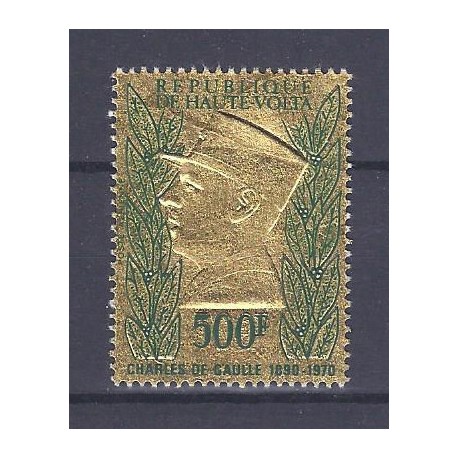 UPPER VOLTA - STAMP - 500 FRANCS - CHARLES DE GAULLE 1890 - 1970