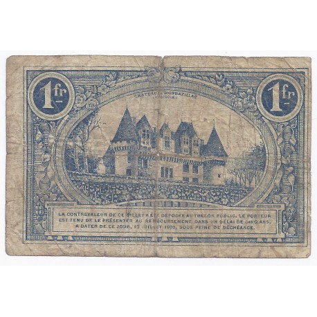 24 - BERGERAC - CHAMBRE DE COMMERCE - 1 FRANC 1920 - TRES BEAU