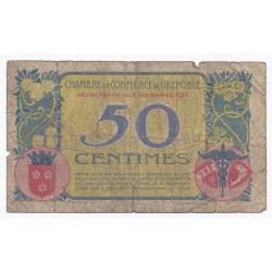 38 - GRENOBLE - CHAMBRE DE COMMERCE - 50 CENTIMES 1922 - BEAU