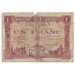 58 - NEVERS - CHAMBRE DE COMMERCE - 1 FRANC 1920 - TRES BEAU