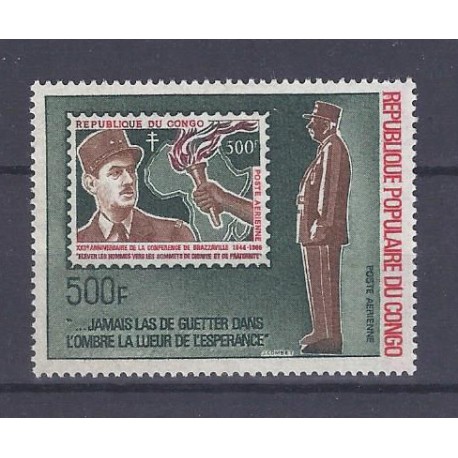 CONGO - STAMP - 500 FRANCS - CHARLES DE GAULLE