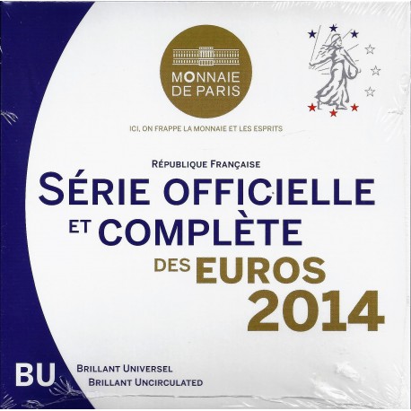 FRANCE - COIN SET BU EURO 2014 - 8 COINS - MONNAIE DE PARIS