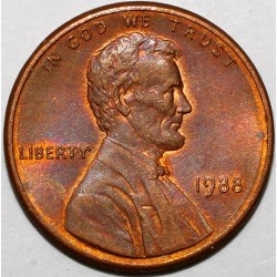 ÉTATS UNIS - KM 201 - 1 CENT 1988 - LINCOLN - MEMORIAL PENNY