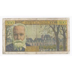 FRANKREICH - PICK 137 - ÜBERDRUCK 5 NF AUF 500 FRANCS VICTOR HUGO - 12/02/1959 - S