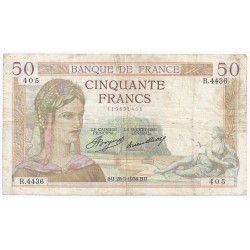 FAY 17/26 - 50 FRANCS CERES - 28/05/1936 - F - PICK 81