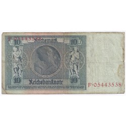 GERMANY - PICK 180 - 10 REICHMARK - 1929 - F/VF