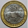 ZIMBABWE - KM 13 - 5 DOLLARS 2001 - RHINOCEROS