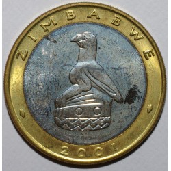 ZIMBABWE - KM 13 - 5 DOLLARS 2001 - RHINOCEROS