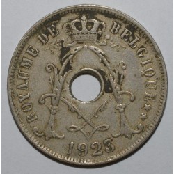 BELGIUM - KM 68 - 25 CENTIMES 1923 - DECENTERED HOLE