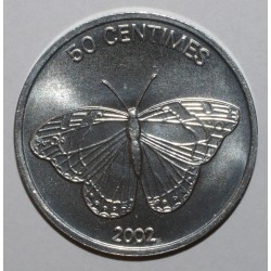CONGO - KM 80 - 50 CENTIMES 2002 - Papillon
