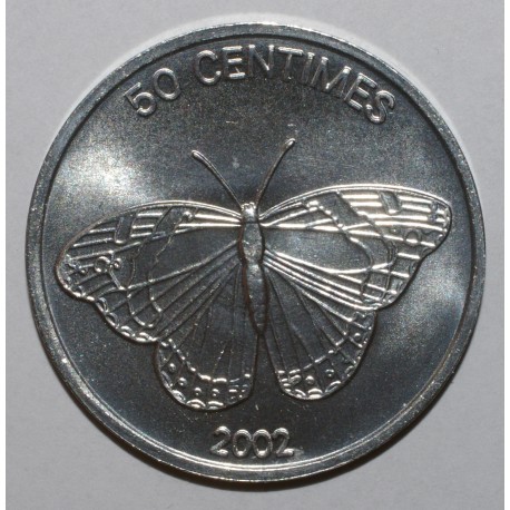 CONGO - KM 80 - 50 CENTIMES 2002 - Butterfly