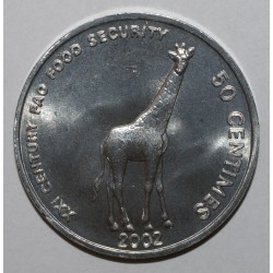 CONGO - KM 78 - 50 CENTIMES 2002 - Girafe