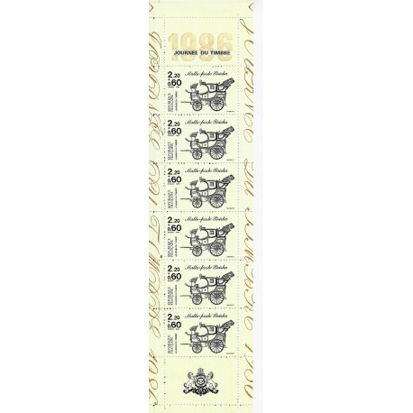 Y&T BC2411A - CARNET "JOURNEE DU TIMBRE" DE  6 TIMBRES-POSTES DE 2.20 F + 0.60 F - 1986 - NEUF