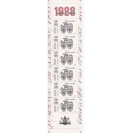 Y&T BC2526A - CARNET "JOURNEE DU TIMBRE" DE  6 TIMBRES-POSTES DE 2.20 F + 0.60 F - 1988 - NEUF