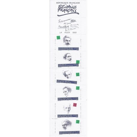 Y&T BC 2805 - CARNET "ECRIVAINS FRANCAIS" DE 6 TIMBRES-POSTES - 1993 - NEUF