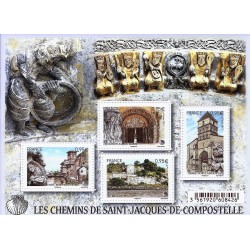 BLOC FEUILLET N°4949 A 4952 - "LES CHEMINS DE ST JACQUES DE COMPOSTELLE" - 4 TIMBRES-POSTES DE 0.95 € - NEUF