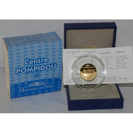 FRANKREICH - KM 1686 - 50 EURO 2010 - CENTRE GEORGES POMPIDOU - GOLD