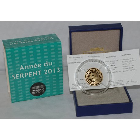 YEAR OF THE SNAKE - CHINESE CALENDAR - 50 EURO 2013 - GOLD