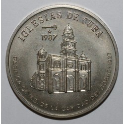 CUBA - KM 150 - 1 PESO 1987 - EGLISES DE CUBA - FLEUR DE COIN