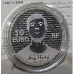 ANDY WARHOL  - GRANDS PEINTRES - 10 EURO 2011 - ARGENT  - BELLE EPREUVE