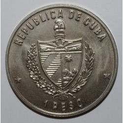 CUBA - KM 152 - 1 PESO 1987 - EGLISES DE CUBA - FLEUR DE COIN