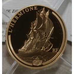 LES GRANDS NAVIRES FRANCAIS - L'HERMIONE - 50 EURO 2012 - OR - BELLE EPREUVE