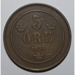 SWEDEN - KM 736 - 5 ORE 1874