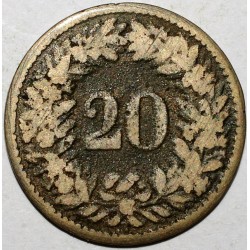 SUISSE -  KM 7 - 20 RAPPEN 1858 B