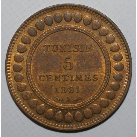 TUNISIE - KM 221 - 5 CENTIMES 1891 A