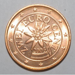 AUTRICHE - 2 CENT 2003 - EDELWEISS - SUPERBE A FLEUR DE COIN