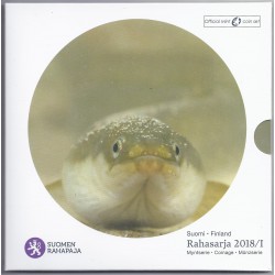 FINNLAND - MINTSET 2018 - European Eel - Blistercard - 8 Münzen (3.88 €) + 1 medaille