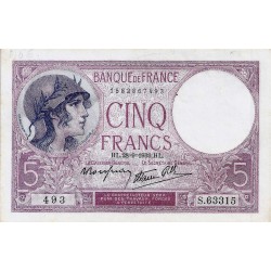 FAY 04/10 - 5 FRANCS VIOLET - 28/09/1939 - SPLENDIDE - PICK 83