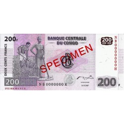 CONGO - PICK 99 s - 200 FRANCS - 31/07/2007 - SPECIMEN - NEUF