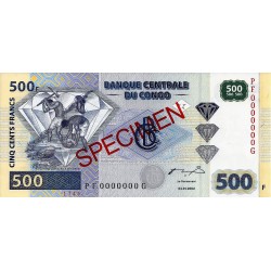 CONGO - PICK 96 s - 500 FRANCS - 04/01/2002 - SPECIMEN - UNC